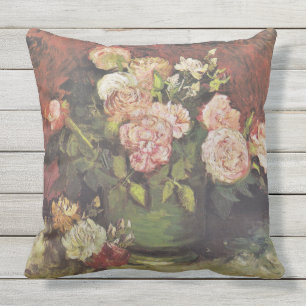 Coussin D'extérieur Van Gogh Peonies et Roses Floral Art GalleryHD