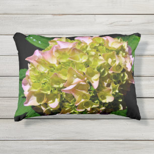 Coussin D'extérieur Vert jaune rose Hydrangea rose fleur jaune rose