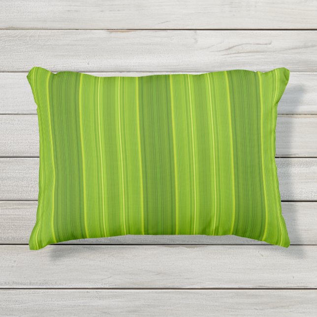 Coussin D'extérieur Vert joyeux rayé (Devant)