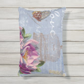 Coussin D'extérieur Victorian Love Thoughts Dreams Butterfly Bird Cage (Devant (Vertical))