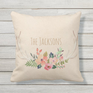 Coussin D'extérieur Votre nom de famille personnalisé