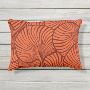 Coussin D'extérieur Zebra Fan Palm Hawaiian Tropical Orange