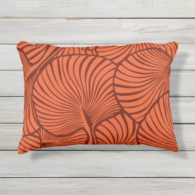 Coussin D'extérieur Zebra Fan Palm Hawaiian Tropical Orange (Devant)