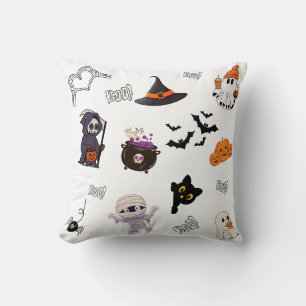 Coussin d'Halloween avec des caractères mignons