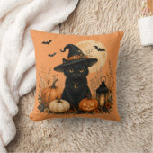 Coussin d'Halloween Citrouille de Chat Noir Mignon (Couverture)