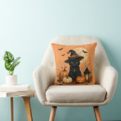 Coussin d'Halloween Citrouille de Chat Noir Mignon (Chaise)