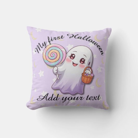 Coussin d'Halloween Kawaii Ghost (Recto)