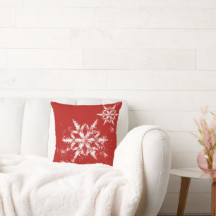 Coussin d'hiver Carnelien Red Snowflake