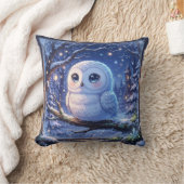 Coussin d'hiver de la chouette enneigée mignonne (Couverture)