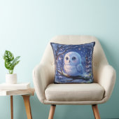 Coussin d'hiver de la chouette enneigée mignonne (Chaise)
