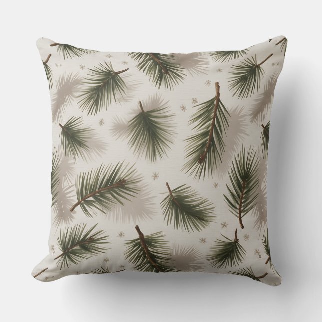 Coussin d'hiver moderne Snowflake - Neutre (Recto)