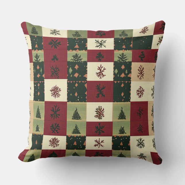 Coussin d'hiver moderne Snowflake - Neutre (Recto)