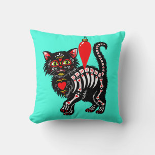 Coussin Dia De Los Christmas Kitty Cute