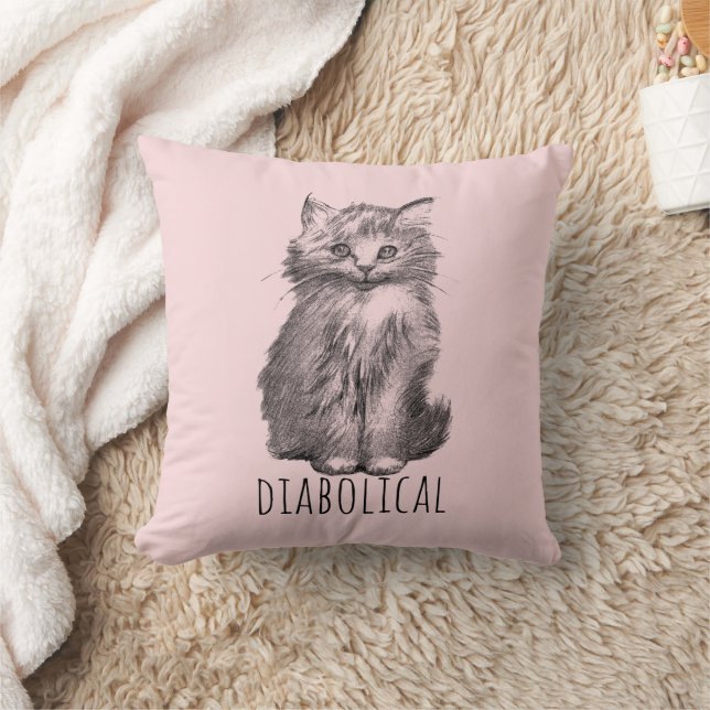 Coussin Diabolical Cute Fluffy Kitten Light Pink (Couverture)