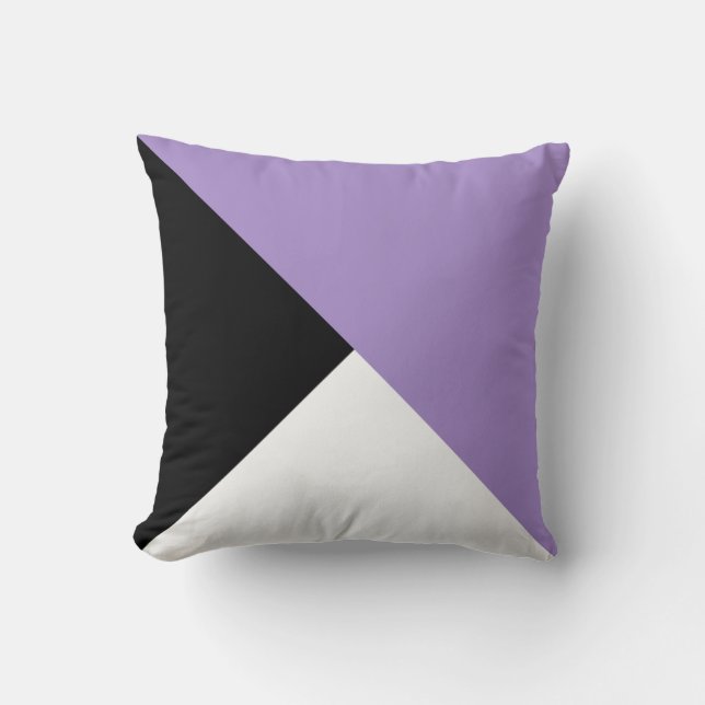 Coussin diagonal blanc noir lilas de bloc de (Recto)
