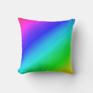 Coussin Diagonale arc-en-ciel bleu à vert