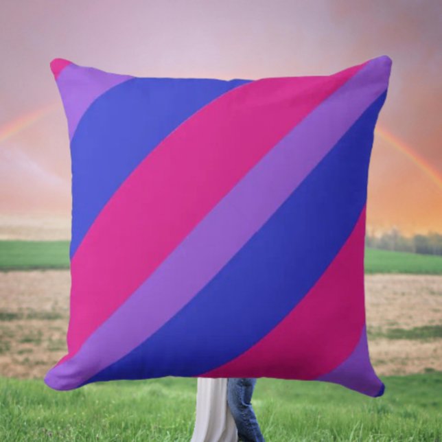 Coussin Diagonale de la fierté Bi (Créateur téléchargé)