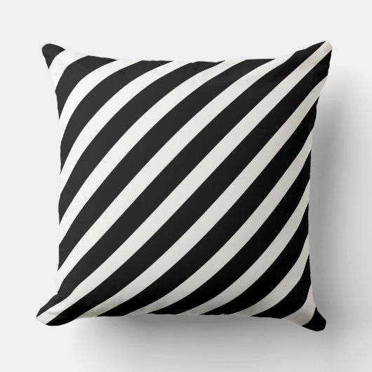 Coussin Diagonale en noir et blanc (Recto)