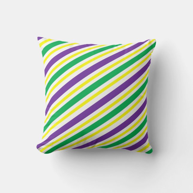 Coussin Diagonale violette et or triée (Recto)