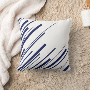 Coussin Diagonales en bleu et blanc
