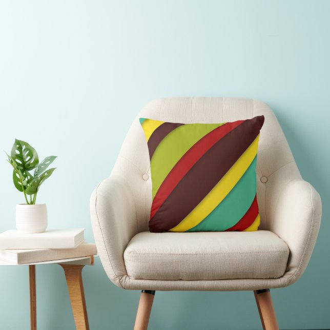 Coussin Diagonales multicolores (Chaise)