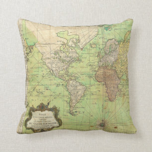 Coussin Diagramme 1778 de Bellin ou carte nautique du