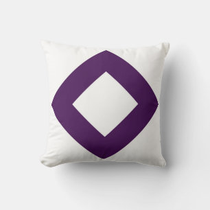 Coussin Diamant blanc, Bordure pourpre gras