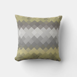 Coussin Diamant de mosaïque gris Motif géométrique
