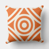 Coussin diamant moderne orange et ivoire du cercle (Verso)