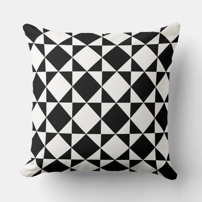 Coussin Diamant noir et blanc (Recto)