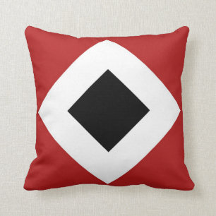 Coussin Diamant noir, frontière blanche audacieuse sur le