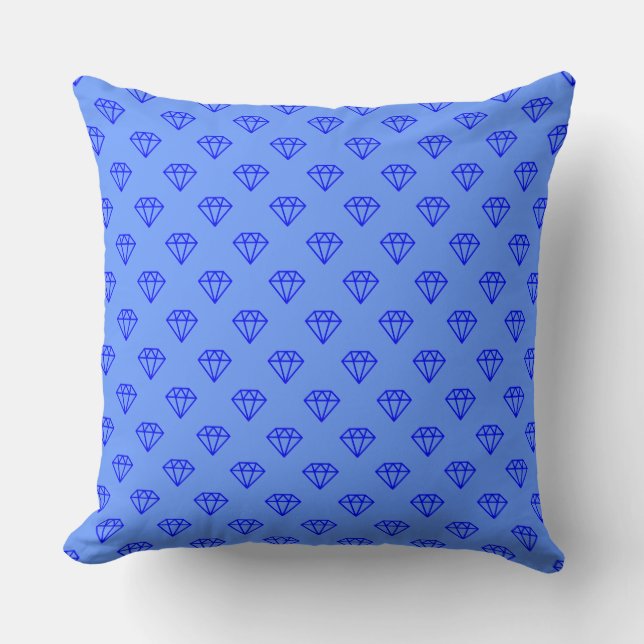 Coussin Diamant - Nuances de bleu (Recto)