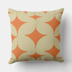 Coussin Diamant orange moderne du milieu du siècle
