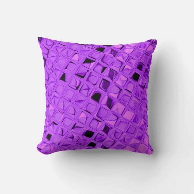 Coussin Diamant pourpre de raisin d'améthyste métallique (Recto)