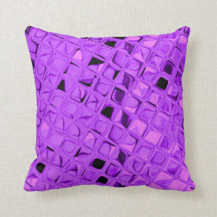 Coussin Diamant pourpre de raisin d'améthyste métallique