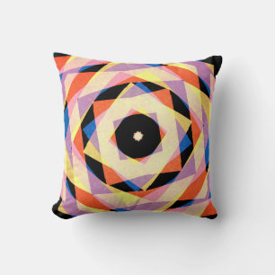 Coussin Diamant rayé multicolore formes background jagg