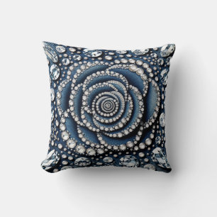 Coussin Diamant Rose & Denim Glam Bling Bijoux