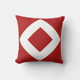 Coussin Diamant rouge, Bordure blanche en gras