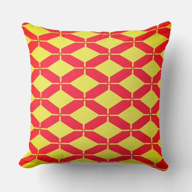 Coussin Diamant rouge orange (Recto)