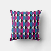 Coussin Diamant violet, rose, bleu, noir et blanc (Verso)