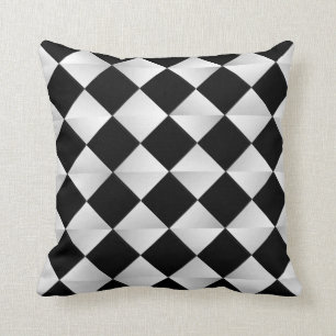 Coussin Diamants de satin de la moitié du siècle - noirs
