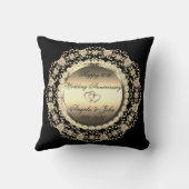 Coussin Diamants d'or Noir 50e anniversaire Mariage (Verso)