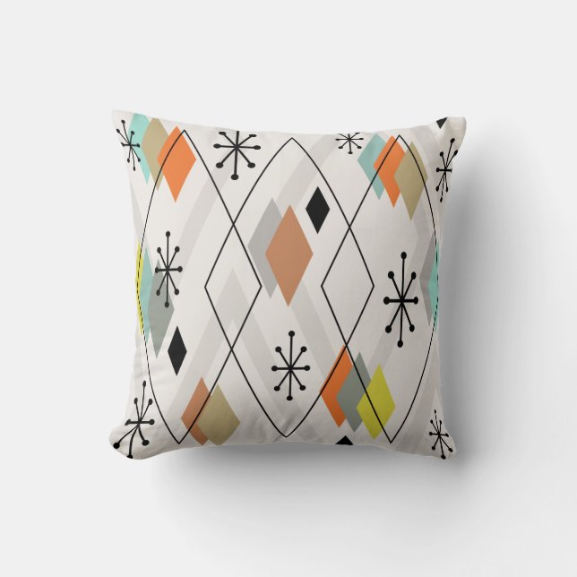 Coussin Diamants épars modernes du milieu du siècle (Recto)