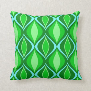 Coussin Diamants modernes de la moitié du siècle, vert