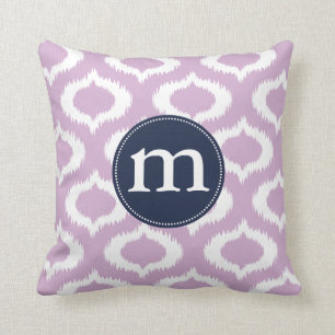 Coussin Diamants modernes d'Ikat de lavande personnalisés