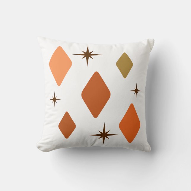 Coussin Diamants moyens minimaux orange (Recto)