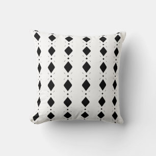 Coussin Diamants noirs sur fond blanc