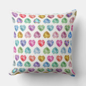 Coussin Diamond Heart Aquarelle Motif mignon Pastel Girly (Recto)