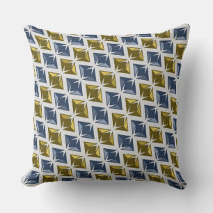 Coussin DIAMONDES bleu doré