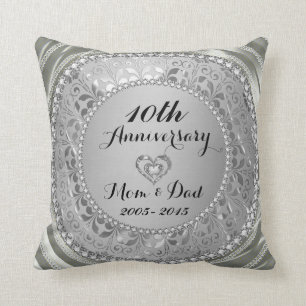 Coussin Diamonds et Silver 10th Wedding Anniversary